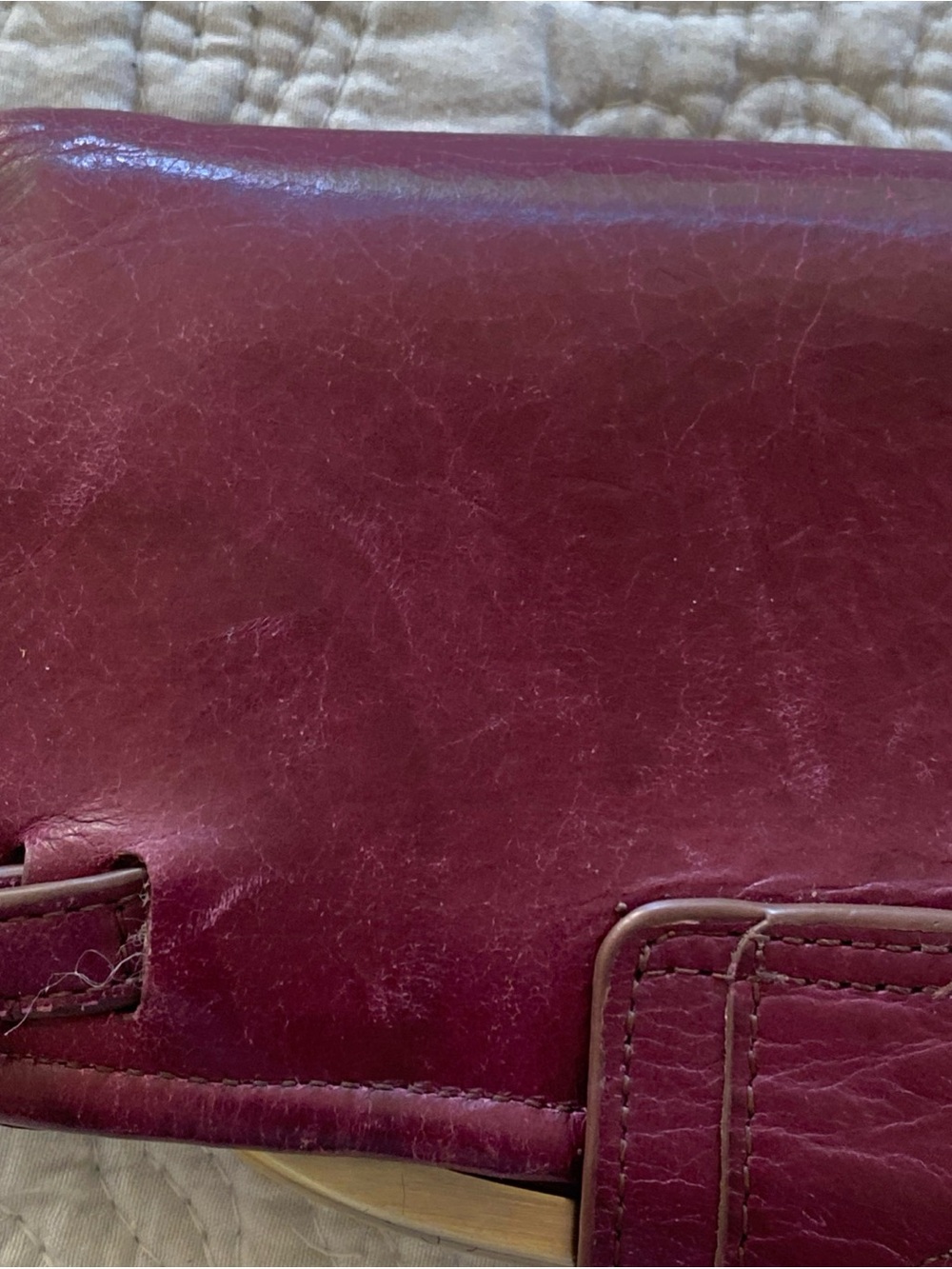 HOBO Nova Plum Purple Leather Wristlet Clutch with Gold-Tone Frame - Picture 5 of 16
